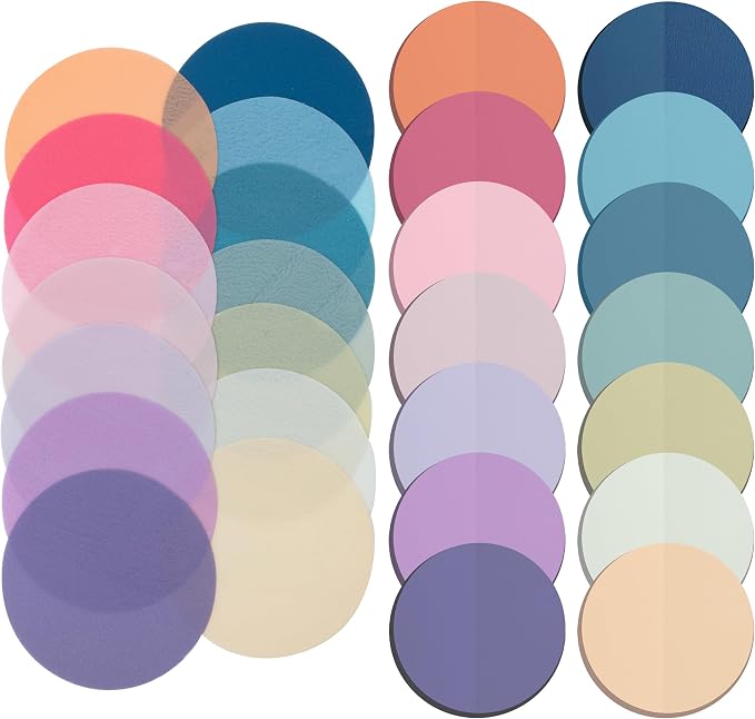 Mr. Pen- Round Transparent Sticky Notes, 1.1” Diameter, 14 Pads, 560 Sheets | Colorful, Water-Resistant See-Through Sticky Notes & Fineliner, Smooth Writing, Note Tabs for Bible Journaling, Studying