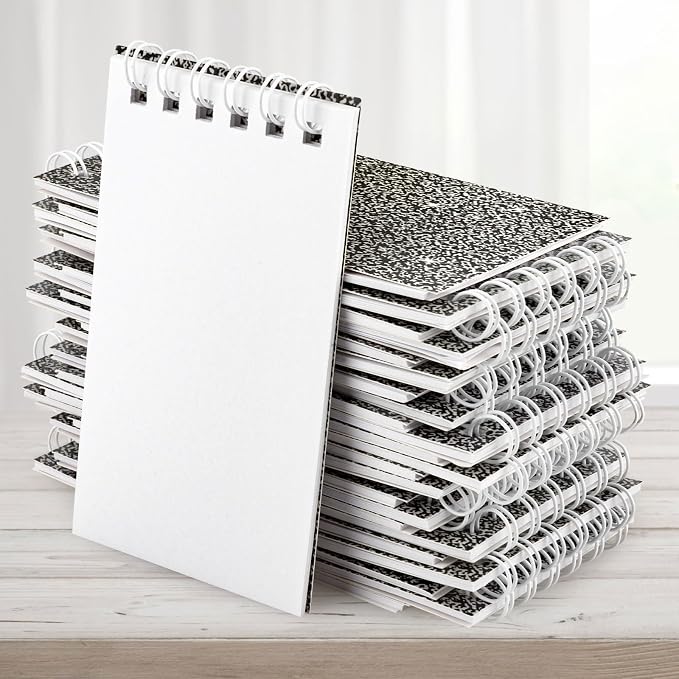 24 Pack Mini Notebook Composition Pocket Spiral Notebooks Notepads for Kids | 3.9x2.4 Glitter Cover Note Pads Lined Little Journals Party Favor for Men Women Work Office Classroom Decorations Supplies