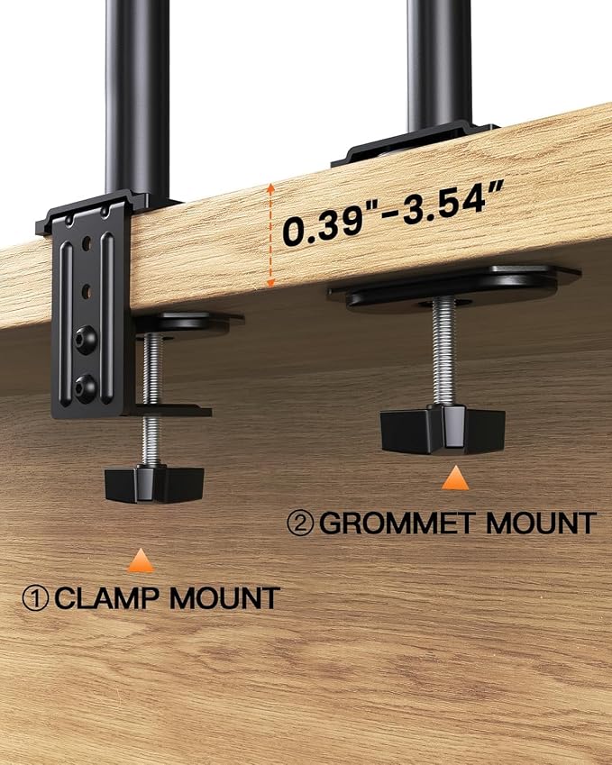Ergear Single Monitor Mount for 13-32 Inch Screens,17.6 lbs Capacity | Steel pole design,tilt, swivel, rotation,cable clips,desk space saving, home office setup, VESA 75x75/100x100mm