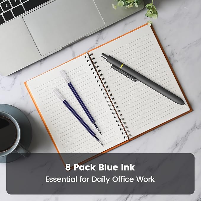 8 Pack Blue Gel Pens with Fidget, Quick-drying Blue Ink No Smudge | 0.7mm Fine Point Smooth, Long-Lasting Ink, Soft Grip Retractable Pens for Journaling School Office, Gift for Women Men Nurse