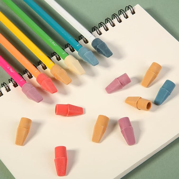 Mr. Pen- Pencil Erasers Toppers, 120 Pack, Colorful, Latex Free, No Smudge | Mr Pen Erasers for Pencils