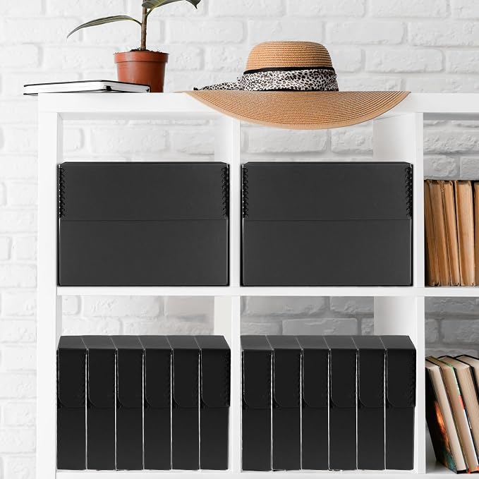 Lineco Archival Document Storage Box, Black, 15.5" x 10.5" x 2.5" | Legal-Sized, Metal Edge, Acid-Free Boxboard Case, Organize Files, Prints, Photos