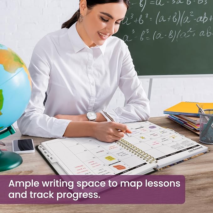 Academic Planner 2026-2027, Weekly and Monthly Calendar Book, July 2026 – June 2027, Hardcover Planner with Tabs, Perfect for Teachers, Students, Women & Men, A4 (8.5" x 11") - Midnight Bloom