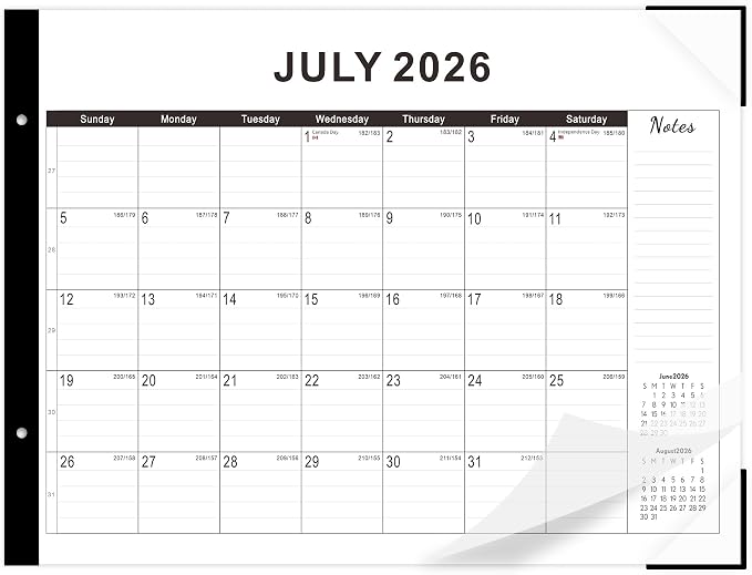Desk calendar 2026-2027 22"x17" Desk Top Calendar with plastic cover