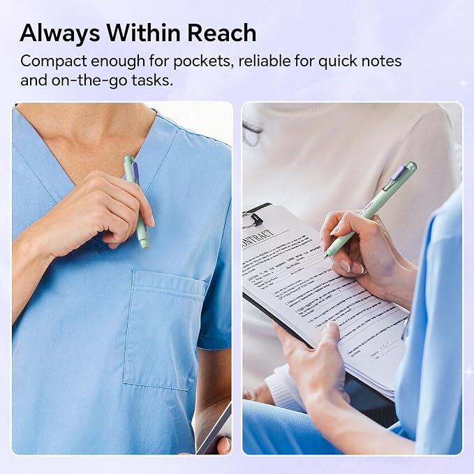 WRITECH Gel Pens Medium Point: Morph 0.7mm Black Ink Mini to Full Size Soft Grip Portable Extendable Pocket Pen Set with 2 Pens and 2 Refills