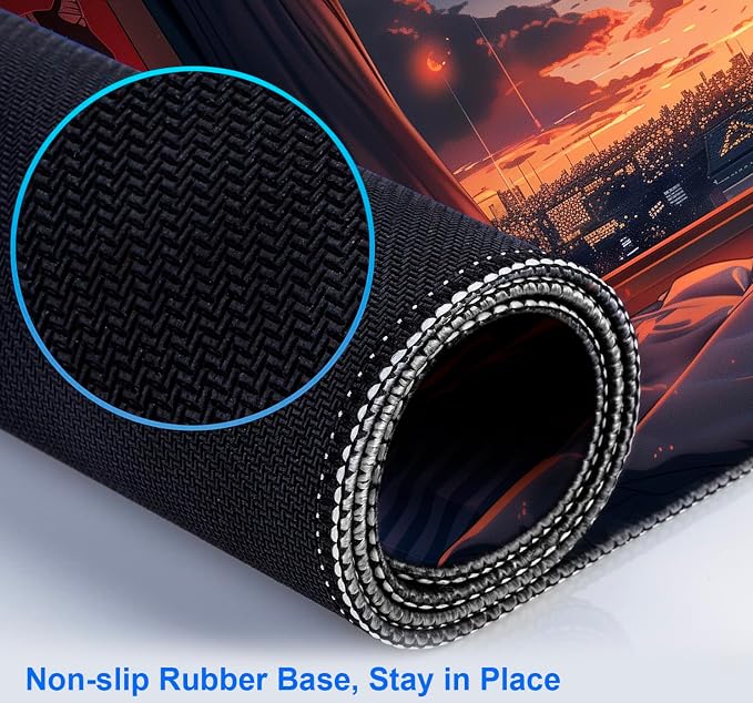 Sunset Night Cat Mouse Pad, Summer Night Scene Decoration Game Table Pad XL | Large Extended Mouse Pad; Full Desk Coverage; Waterproof Coating; Stable Anti-Slide Base For Gaming, Office, Study Daily Use