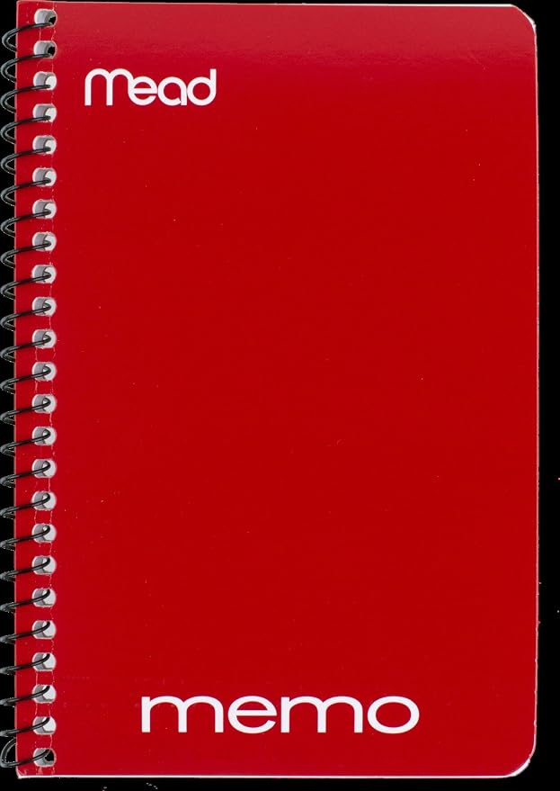 Mead Spiral Memo Notebook, 8 Count, Pocket-Notebook, College Ruled Paper, 3" x 5", 60 Sheets perNotebook, Assorted Colors (73605) (Pack of 9)