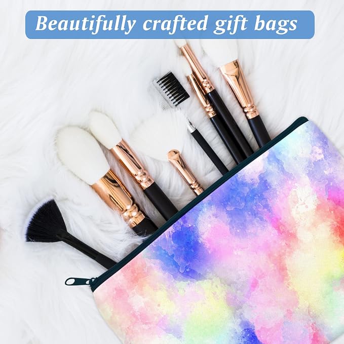 ZeeDix Canvas Zipper Pouch Bulk – 8.3 x 5 Inches Cotton Canvas Pouches with Zipper, Canvas Pencil Pouch, Makeup Bags Bulk for Travel Cosmetic Toiletry, Multipurpose Zipper Pouch for DIY Craft Storage