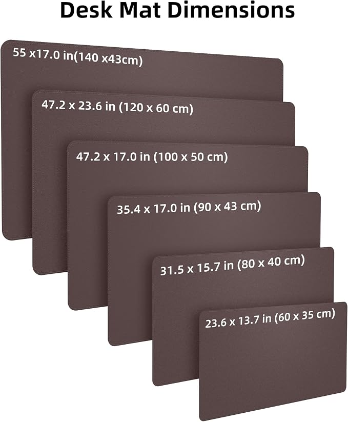 Desk Pad Mat - Leather Desk Pad Protector for Office and Home - Desk Organization and Accessories - Ideal for Large Mouse Pad and Desk Mats on Top of Desks(Coffee,31.5" x 15.7")