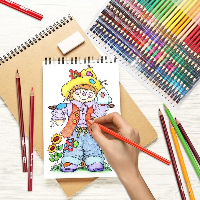 LBW 180 Colored Pencils for Adult Coloring Books, 12 Metallic Pencil, Oil Based Soft Core Professional Color Pencils for Artists Beginners, Drawing Coloring Sketching Blending