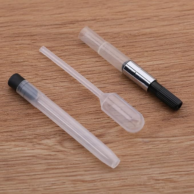 erofa Majohn A2 Press Fountain Pen Extra Fine Nib with Box, Retractable Lake Blue Resin Ink Pen with Converter Writing Set (Black Clip Version