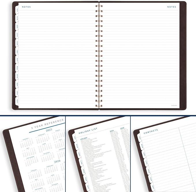 AT-A-GLANCE Planner 2025-2026 Academic, Weekly & Monthly, 8-1/2" x 11", Large, Monthly Tabs, Flexible Cover, Signature Collection, Brown (YP905A09)