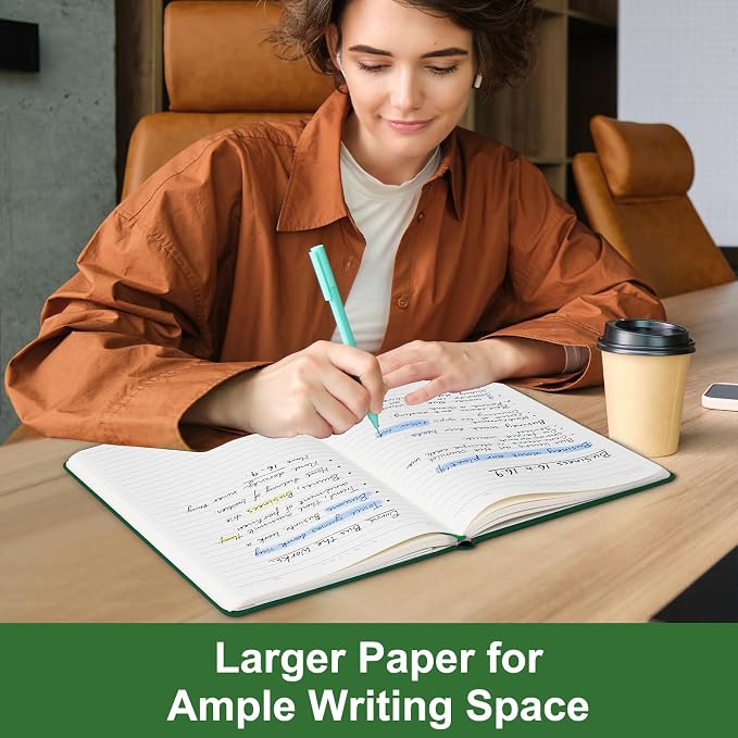 Comix A4 Lined Journal Notebooks, 208 Pages, Large Size-8.5" x 11", Dark Green, Hardcover Journaling Notebooks for Men & Women- Fits for Office, Business, School, Notes Taking & Writing