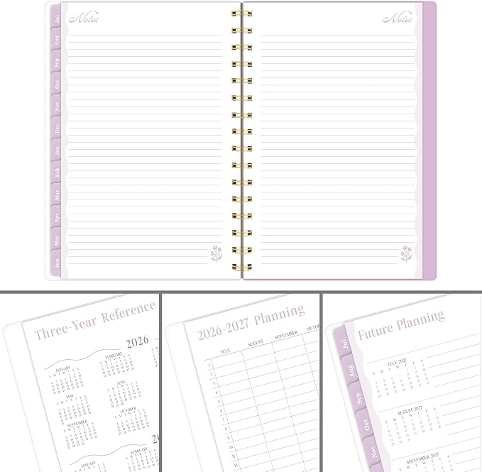 Cambridge Planner 2026-2027 Weekly & Monthly Academic 12-Month July-June, 5-1/2" x 8-1/2", Cherrywood Lane, Peony Lace (CL18-200A)