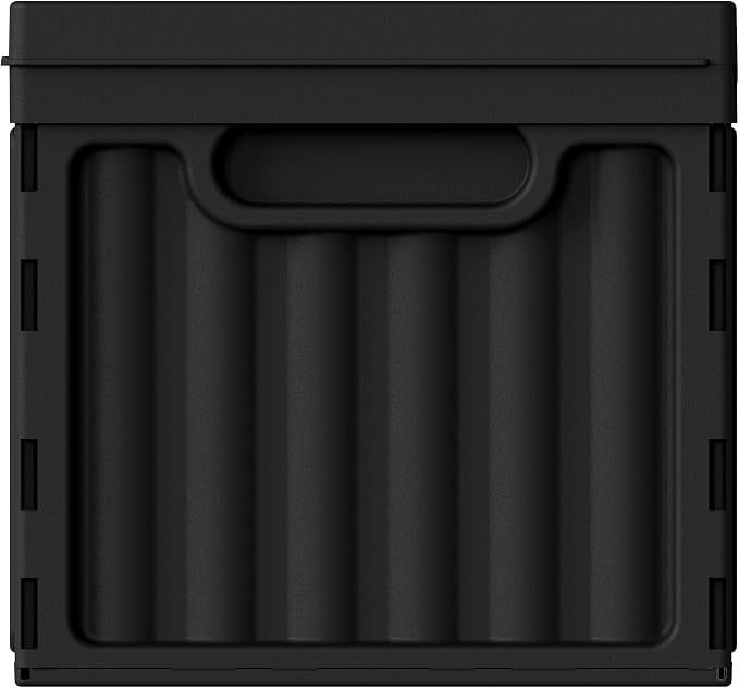 Oterri Lockable Plastic File Box with Lid for Letter-Size | Hanging File Folders Not Included. Black, Large 1-Pack. Home, Office, Classroom, Dorm, Tax, Under Bed, Filing Cabinet.