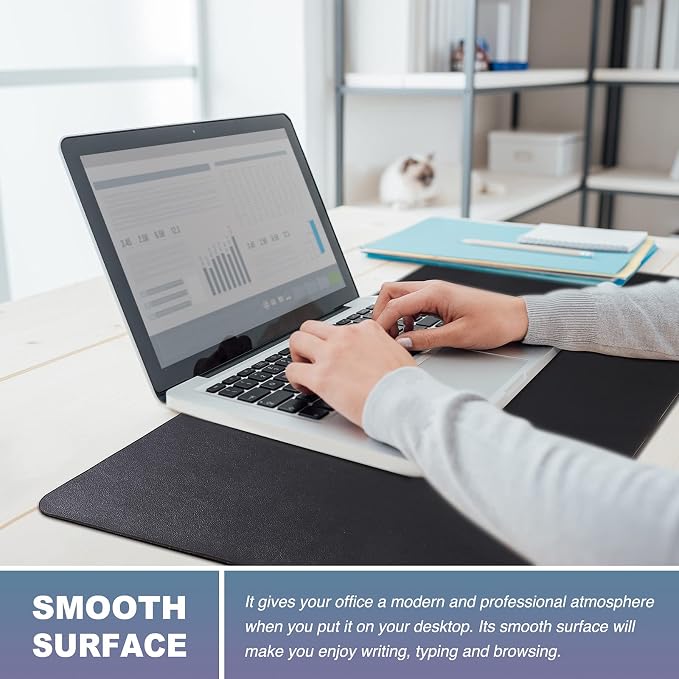 K KNODEL Large Desk Protector Mat, Leather Desk Pad (31.5"x15.7", Black) | Non-Slip Desk Mat, Desk Pads and Blotters, Desktop Mat, Desk Protector and Cover, Office Computer, Laptop and Keyboard Mat