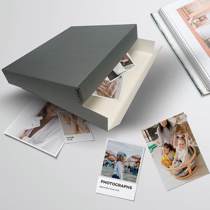 Lineco Museum Archival Storage Box, Drop Front, 17.75x22.75x3 in, Gray | Acid-Free with Metal Edge, Preserves Picture Longevity, Organize Photos, Newspapers, Prints, Documents, Crafts, DIY