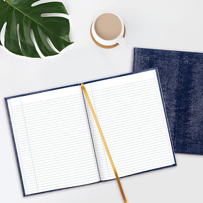 Blueline Executive Journal, Lizard-Like Hard Cover, Ribbon Bookmark, 150 Pages, 10.75" x 8.5", Blue (A10.82)