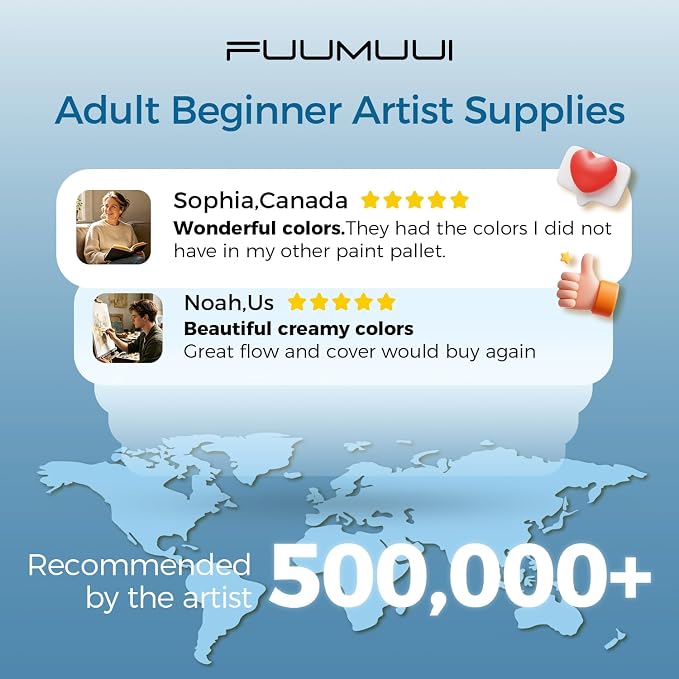 Fuumuui Watercolor Paint Set - 24 Color Opaque Semi-Solid Watercolor, Muted Gray Tones Sets Professional Adult Beginner Artist Supplies for Realistic Landscape Hobbyists Art Painting