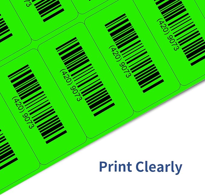 Shipping Labels Stickers, 2"×4" Printable Mailing Label for Laser/Inkjet Printing- Matte, Permanent Adhesive Labels Stickers (Fluorescent Green)