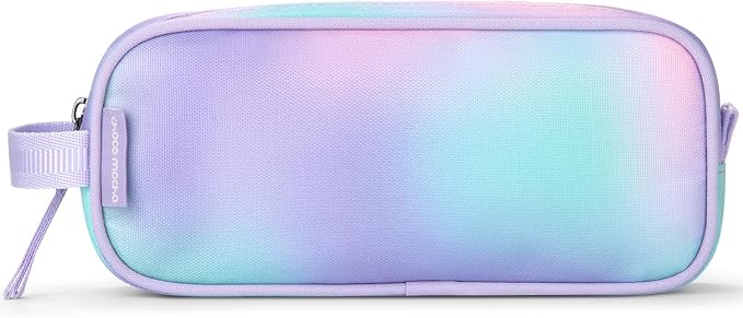 Choco Mocha Kids Pencil Case for Girls, Soft Zipper Pencil Pouch for Girls, Girl Pencil Case for School Purple Pencil Bag for Toddler Girl, Candy