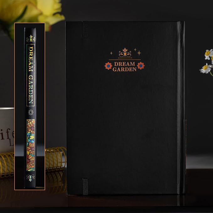 MGGAO Lined Journal Notebook for Women, A5 Vintage Journal for Writing | Hardcover, 192 Numbered Pages, 2 Ribbons, Aesthetic Design, For Writing, Note Taking, Journaling, School, Travel