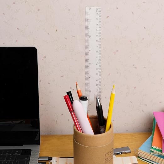 30 Packs Plastic Clear Rulers Bulk for Classroom, 12 Inch Ruler | Metric Ruler for Kids School Office Home Supplies, Measuring Drawing Tool, Easy-to-Read, PS Material Durable and Safe