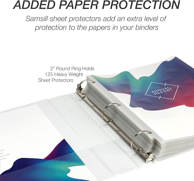 Samsill Economy 2 Inch 3 Ring Binder Bulk Pallet, Round Ring Binder, Customizable Clear View Cover, White, Pallet of 432 Binders in 36 Cartons