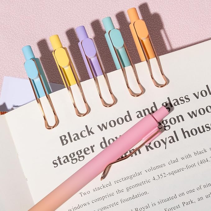 Drawdart Gel Pens, 6 Pcs Smooth Writing No Bleed & Smear, Black Ink Cute Fine Point (0.5mm), Retractable Aesthetic Journaling School Office Supplies for Women & Men