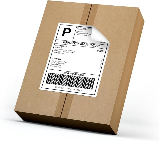 400 Labels 100 Sheets 4 Up Shipping Address Labels for Laser & Inkjet Printers, 4 per Page Sticker Paper, 4" x 5" Printable Labels