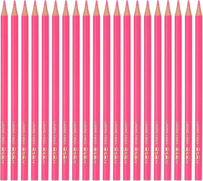 PATIKIL Pink Colored Pencils Set,20 Pcs Oil Color Pencils Wooden Coloring Drawing Pencil for Artists Art Painting