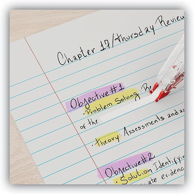 Universal UNV75616 0.2 in. x 315 in. Non-Refillable Correction Tape Dispenser - Transparent/Red (10/Pack)