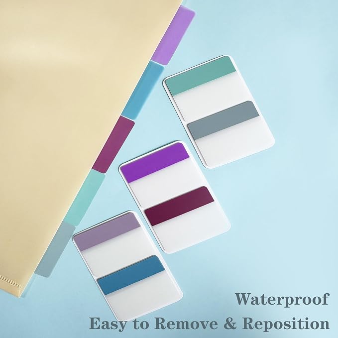 ELII 500 PCS Sticky Index Tabs 2 Inch Book Tabs,Page Markers File Tabs | Self Adhesive, Labels for Pages Notebooks,Repositionable, Tape Flags, Binders,File Folders,Smooth Writing,Safety Material