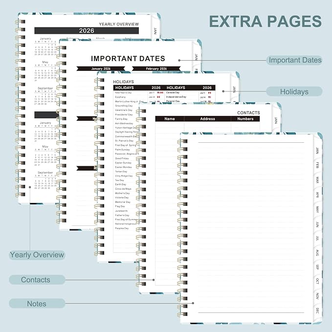 2026 Planner, Weekly and Monthly Calendar Planner Agenda, Jan 2026 - Dec 2026, Planning Academic Book, Office Desk Accessories and School Supplies - A5 (6.3'' x 8.5'')