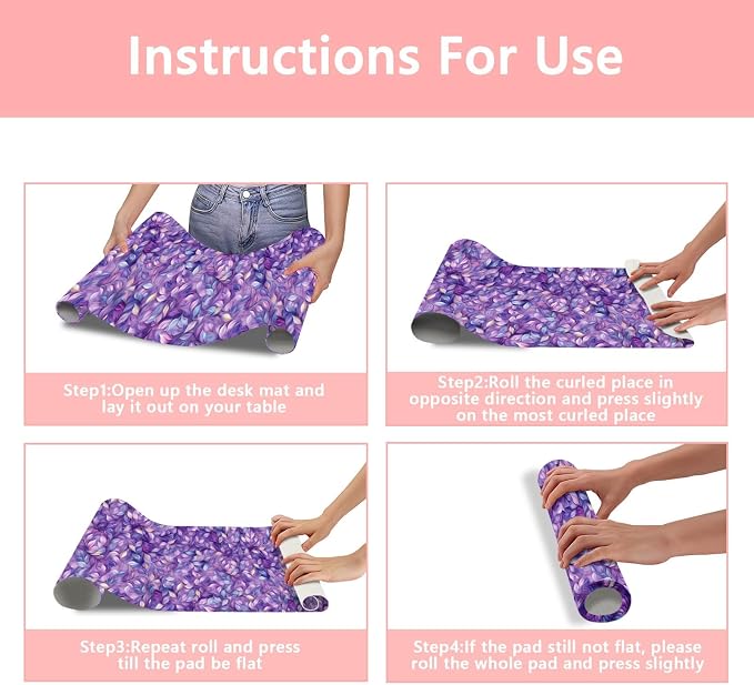 Britimes Purple Oil Painting Desk Mat Leaves Abstract Deak Pad Non-Slip PU Leather Large Keyboard Mouse Pad Office Desktop Accessories for Office,Work,Home Decor(31.5"X15.7")