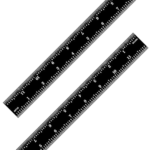 PEC Tools 12-inch Steel Ruler, High-Precision Metal Ruler, Stainless Steel, 16R Graduation (1/32", 1/64", 1/50", 1/100") High Contrast, Easy to Read Machinst Rule for Professionals, Made in USA