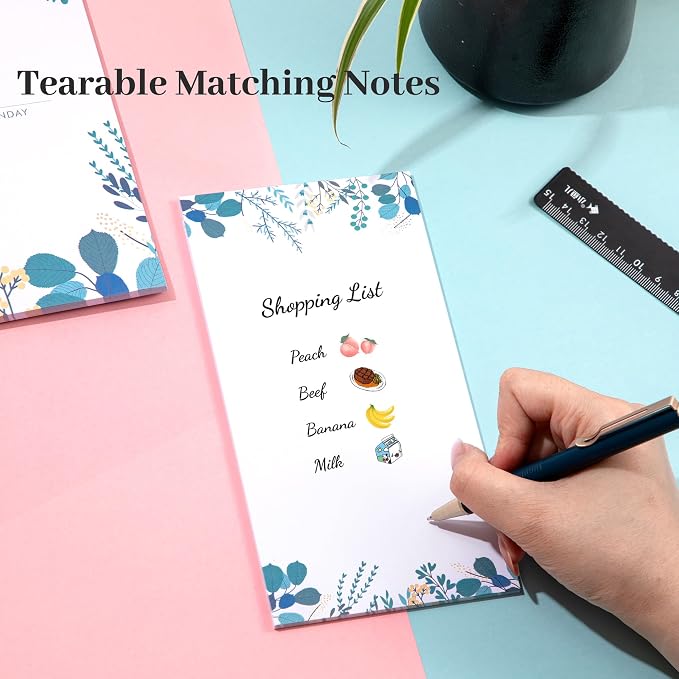 8.5x11 Weekly Planner Notepad Undated To Do List Note pad 52 Weekly Desk Wall Planner Calendar Hangble Daily Planning Pad for Work,Home,School,Ofiice Supplies,Matching 44 Notepad,Blue