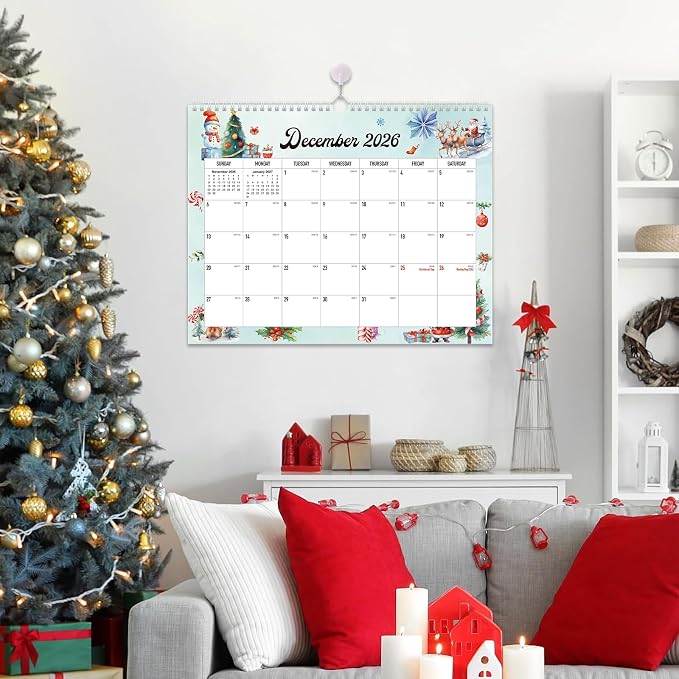 2026-2027 Wall Calendar - 18 Months Wall Calendar 2026-2027 with Thick Paper, Jul 2026 - Dec 2027, 14" x 11", Twin-Wire Binding, Home or Office Calendar for Easy Organizing
