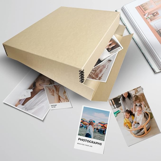 Lineco Museum Archival Storage Box, Drop Front, 17.75x22.75x3 in, Tan | Acid-Free with Metal Edge, Preserves Picture Longevity, Organize Photos, Newspapers, Prints, Documents, Crafts, DIY