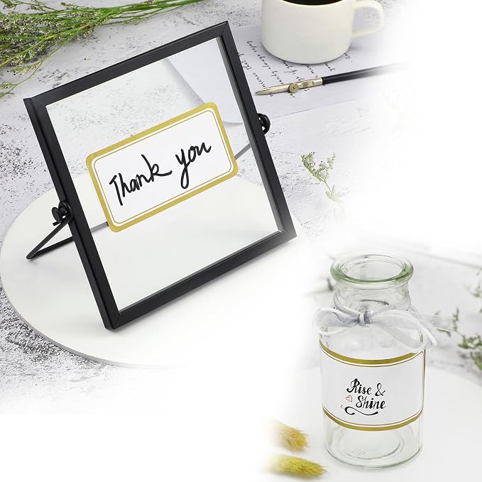 20 Sheets Printable Shipping Labels Matte White with Metallic Gold Border, Writable Printable Adhesive Sticker Blank Shipping Labels(10 Pieces/Sheet,2 x 4 Inch)