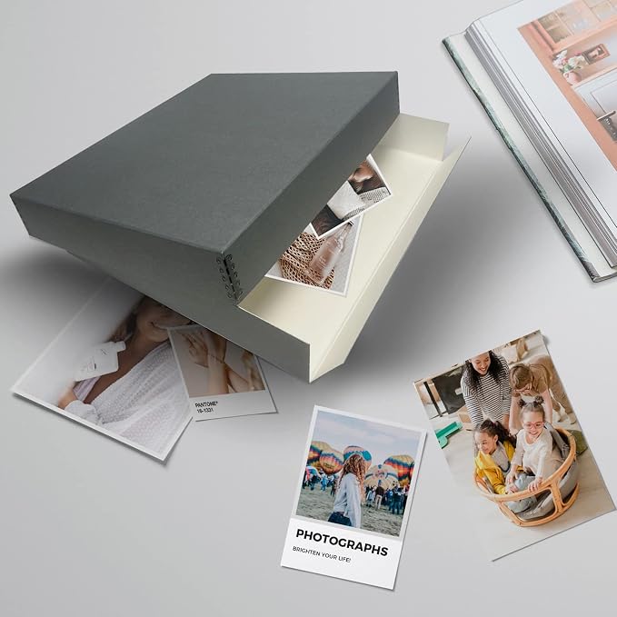 Lineco Drop Front Archival Storage Box, 16.75x20.75x3 in, Gray, 2 Pack | Acid-Free with Metal Edge, Preserves Picture Longevity, Organize Photos, Newspapers, Prints, Documents, Crafts, DIY