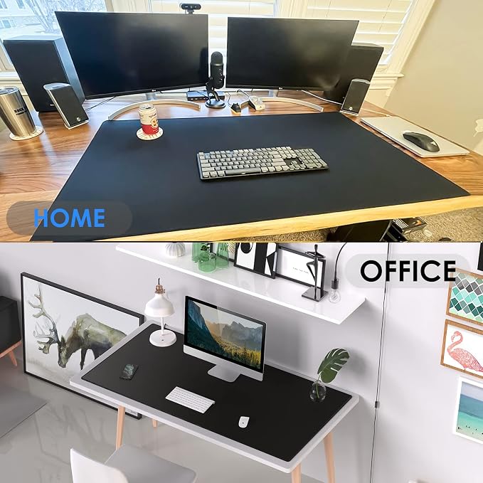 KTRIO Oversized Gaming Mouse Pad Desk Mat for Gamer, 47.3" x 23.6", Black | Full Desk Coverage, Superior Micro-Weave Cloth, Non-Slip Rubber Base, Durable Stitched Edges, Water-Resistant Coating