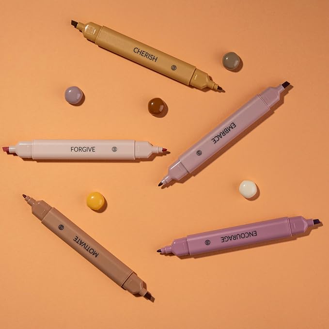 DIVERSEBEE Bible Highlighters Assorted Colors, No Bleed (Rose) | 5 Pack Dual Tip Aesthetic Pastel Highlighter Pens for Journaling, Note Taking, School, Bible Study Supplies and Accessories