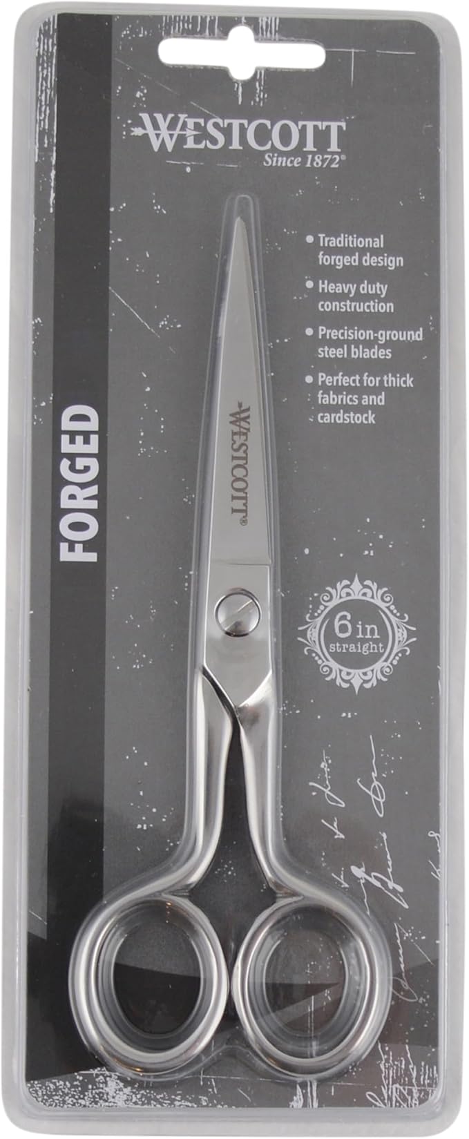 Westcott 6in Forged Paper and Fabric Scissors, Precision Scissors for Sewing and Crafts, Art, Office
