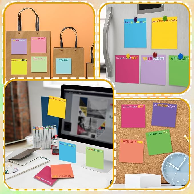 Yinder 12 Pcs Sticky Notes Gifts Bulk,Appreciation,Minimalist