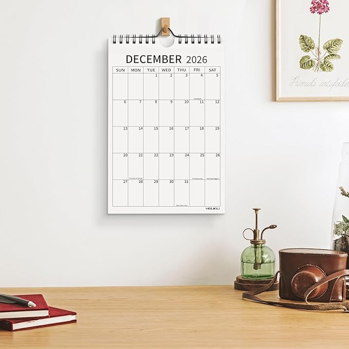 Small Wall Calendar 2026-2028, 24 Months 6''x9'' Mini Calendar July 2026 to June 2028, Minimalist Little Notepad Calendar for Fridge, Work, Desk