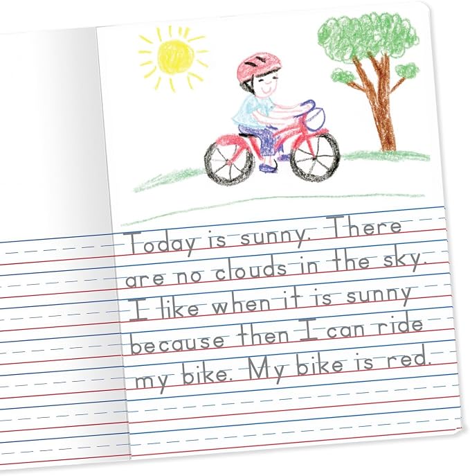 Mead Primary Journal Creative Story Tablet Composition Notebook, 7.5" x 9.75", Grades K-2, 100 Sheets, Color Selected For You (10297)