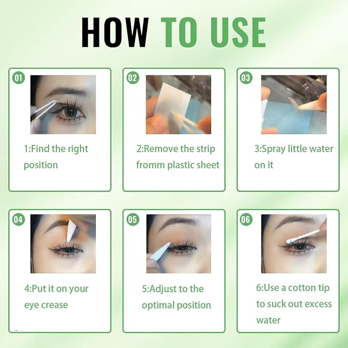 Natural Eyelid Tape Eyelid Lift Strips for Hooded Eyes 360PCS(3-5MM) Water