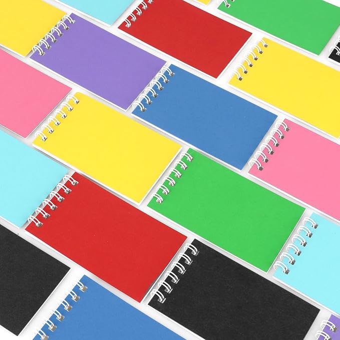 24 Pack Mini Notebooks for Kids Small Spiral Journal Notepads Party Favor | 3.9x2.4 Colorful Pocket Writing Memo Note Pads with 15 Lined Pages for Men Women Work Home Office Classroom Travel Supplies
