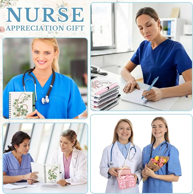 Chuangdi 20 Sets Nurses Appreciation Gifts Inspirational Pastel Notebook Journal with Sticky Notepad and Pen Bulk Nurses Thank You Gifts for Healthcare Worker Medical Practitioner
